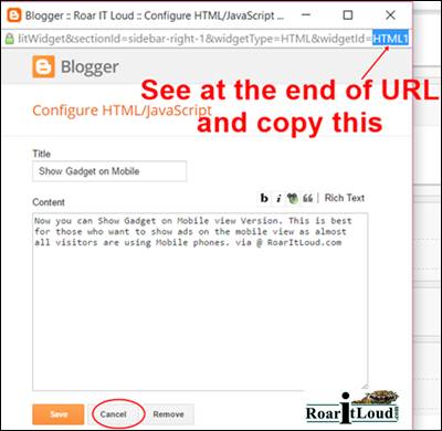 How To Show Blogger Gadget-Widget On Mobile View BlogSpot